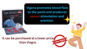 Vigora promotes blood flow to the penis and produces sexual stimulation and erection.