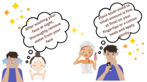 After washing your face at night, thoroughly remove water from your face 